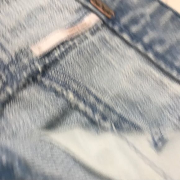 Free People Distressed Deconstructed Two-Tone Denim Mini Skirt Size 4 - Picture 8 of 14